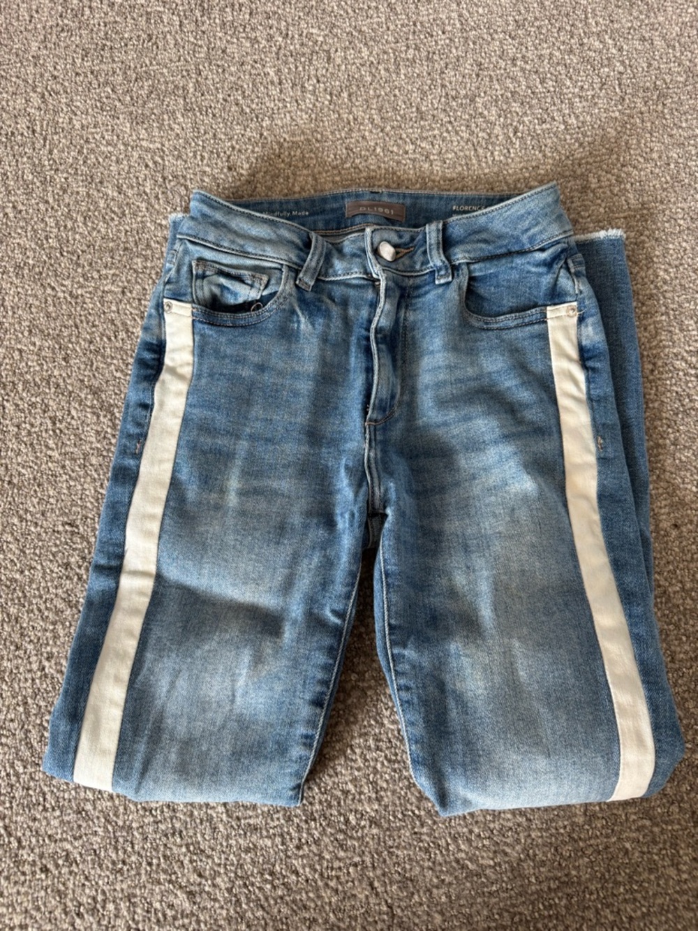 DL1961 Florence Cropped Women's Straight Jeans Striped